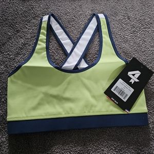 NWT four laps infinity sports bra tomatillo midnight white